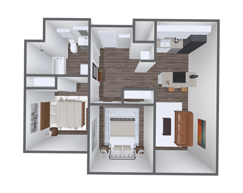 a796 floor plan  1 bedroom with 2 baths  1192 square feet